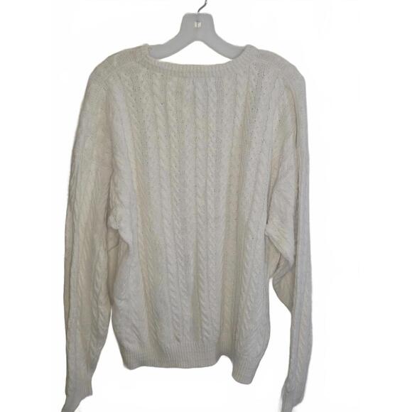 Preswick & Moore Women's Medium Cream Cable Knit Sweater - Picture 2 of 5